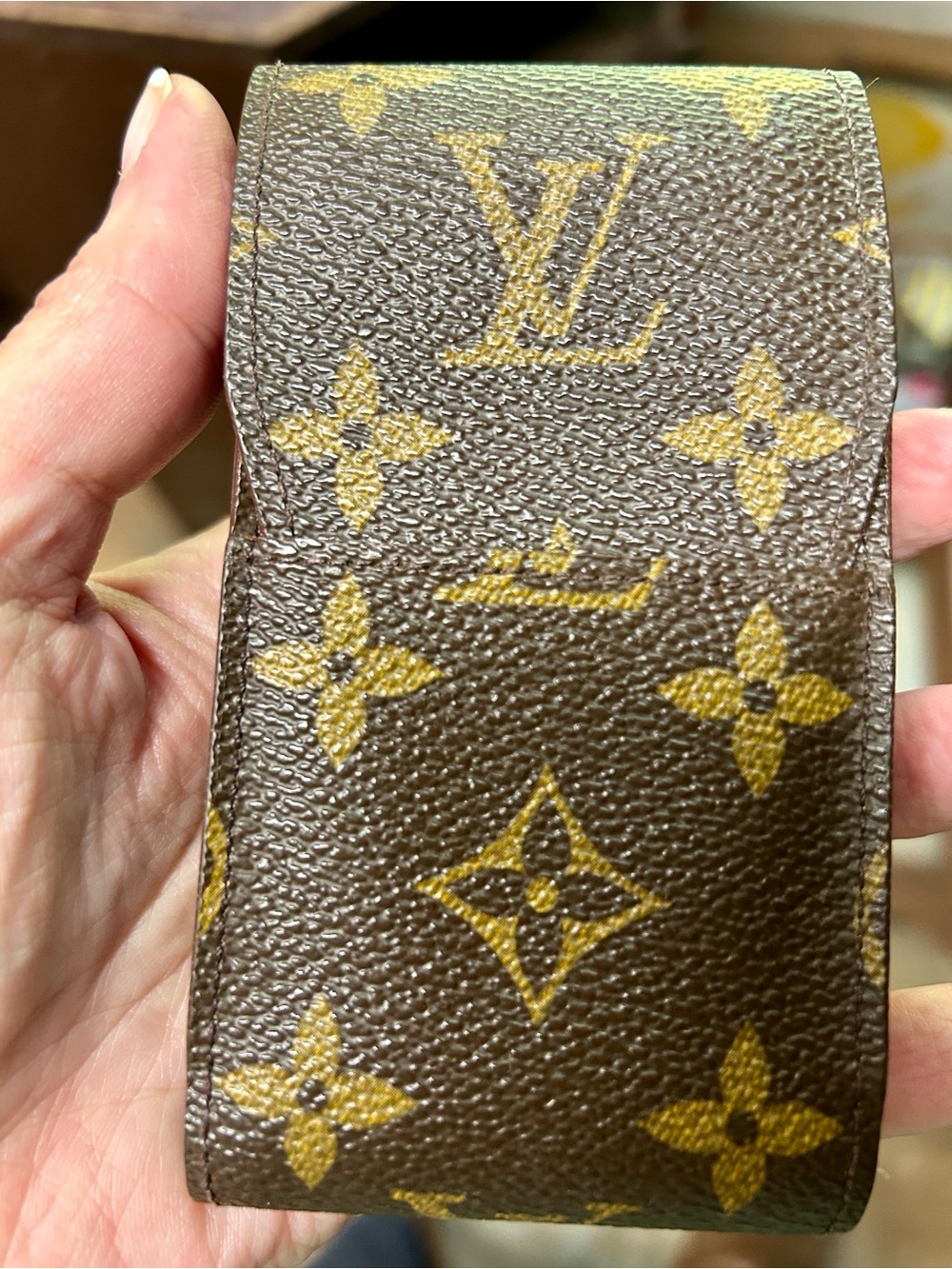 Louis Vuitton Brown Monogram Key/Card Holder with Gold Accents
